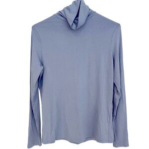 Gusto Womens L / XL Turtleneck Top Blue Modal Long Sleeve